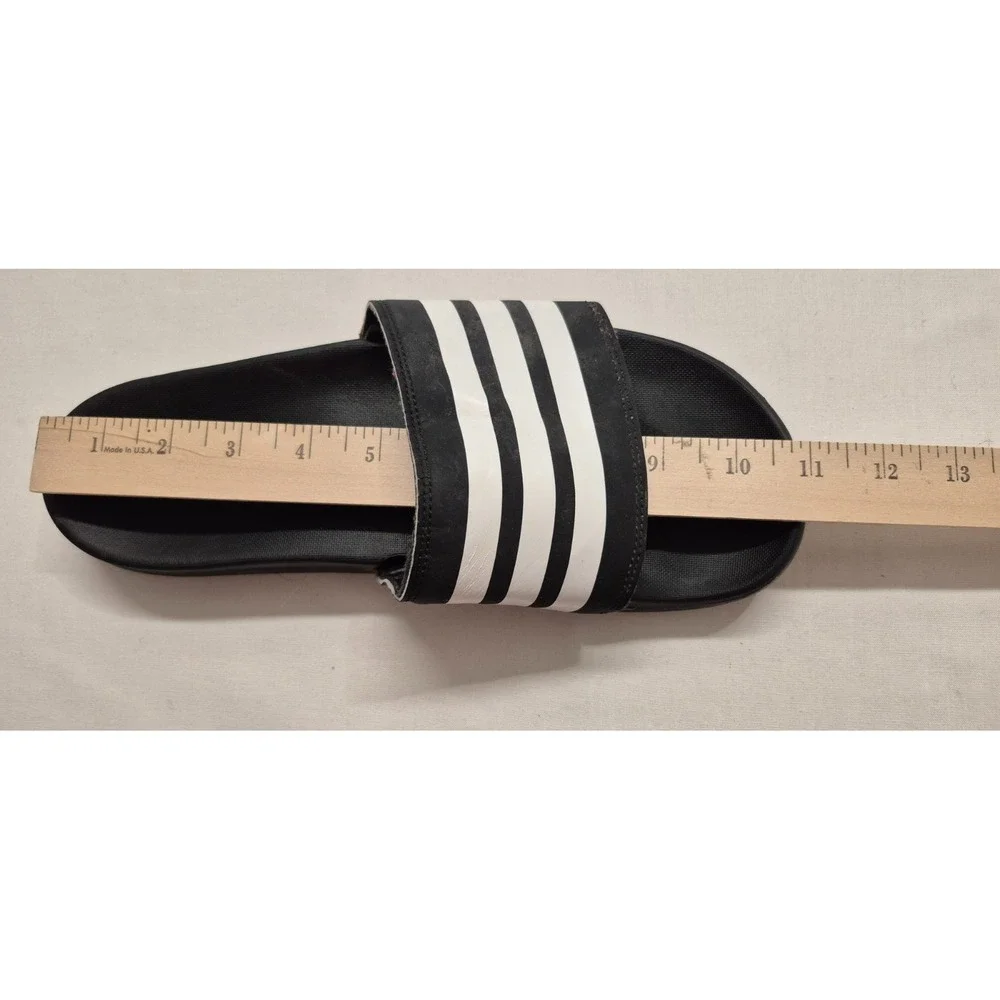 Adidas Adilette Unisex Comfort Slide‎ Sandals, Black & White USED  Size unknown